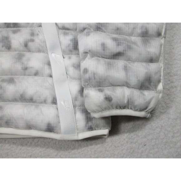 Nike Jacket Mens Medium White Gray Hooded Puffer Anorak Nylon DA0396-121 - Picture 3 of 11